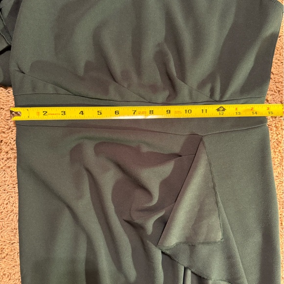 Woosea Bodycon Mermaid Evening Long Dress, Dark Green, side slit, size medium - Picture 10 of 13